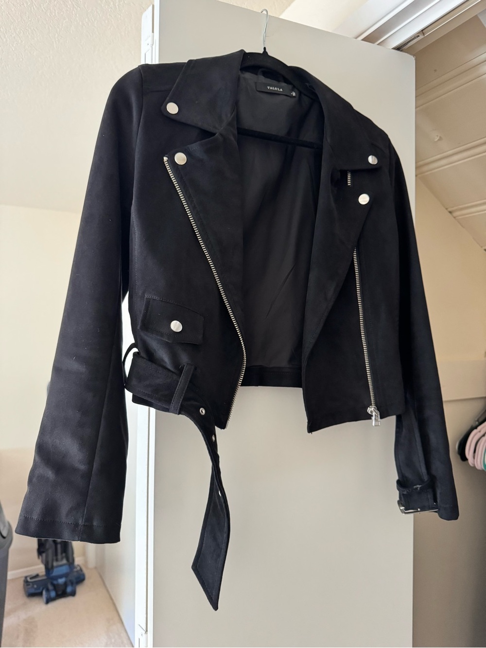 Black Suede Moto Jacket - Talula
